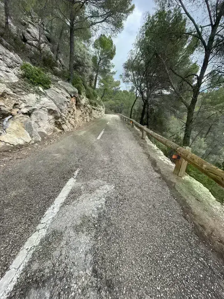 Cycling galilea from es capdella quiet road view